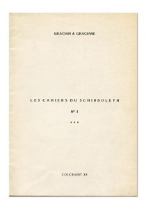Les Cahiers du Schibboleth n°1